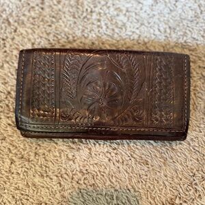 Brown Embossed Leather Wallet